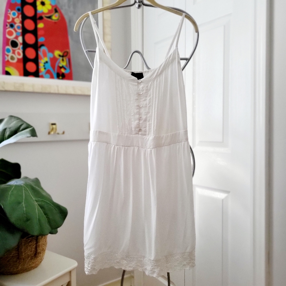 White Spaghetti Strap Mini Dress